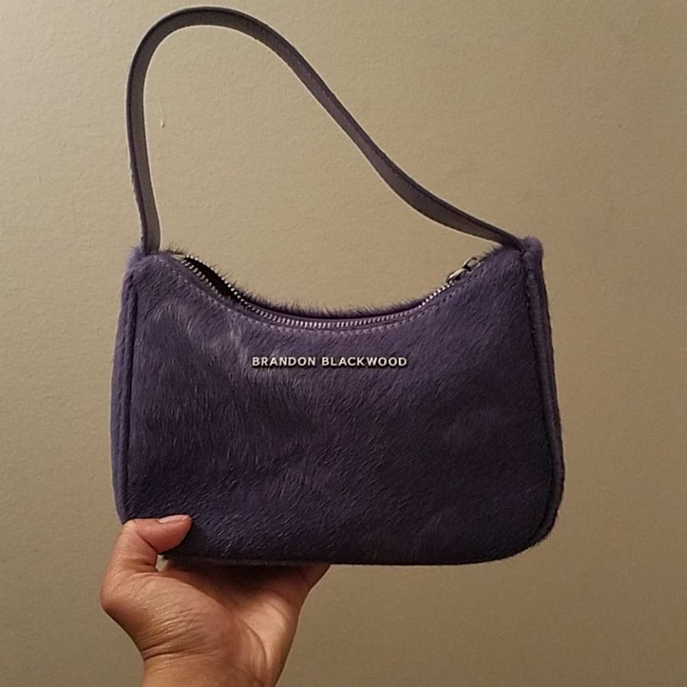 Brandon Blackwood purple pony hair syl bag